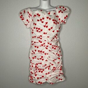 JJs Fairyland white and red heart mini dress Valentines Fairy core